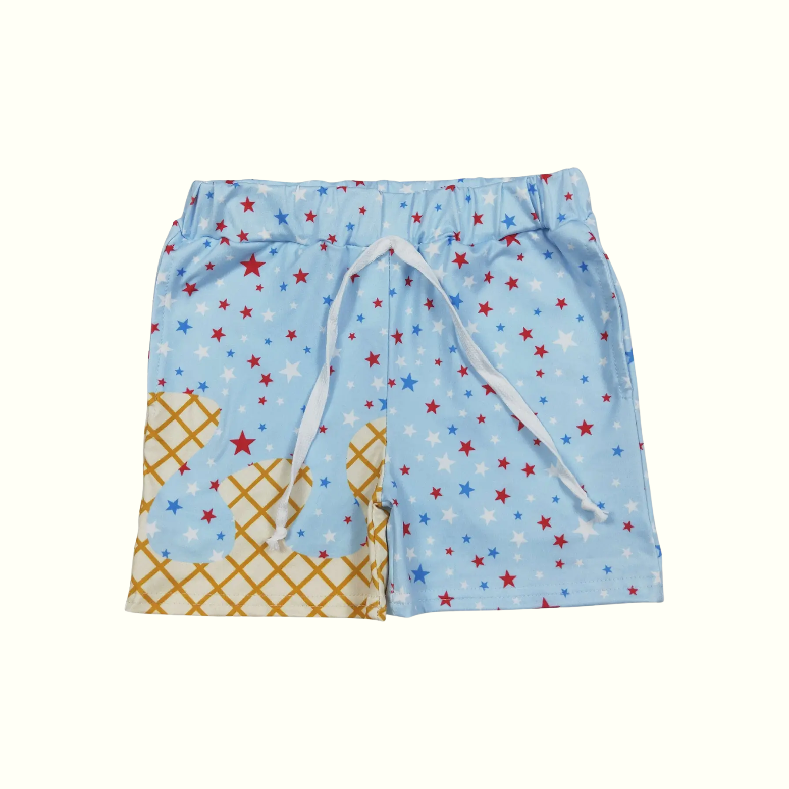 Drippy Light Blue Stars Youth Boys 5” Pocketed Shorts