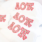 White Strawberry Greek Applique Sweatshirt