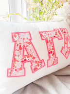 Betsy Pink Neon Floral Greek Applique Pillow