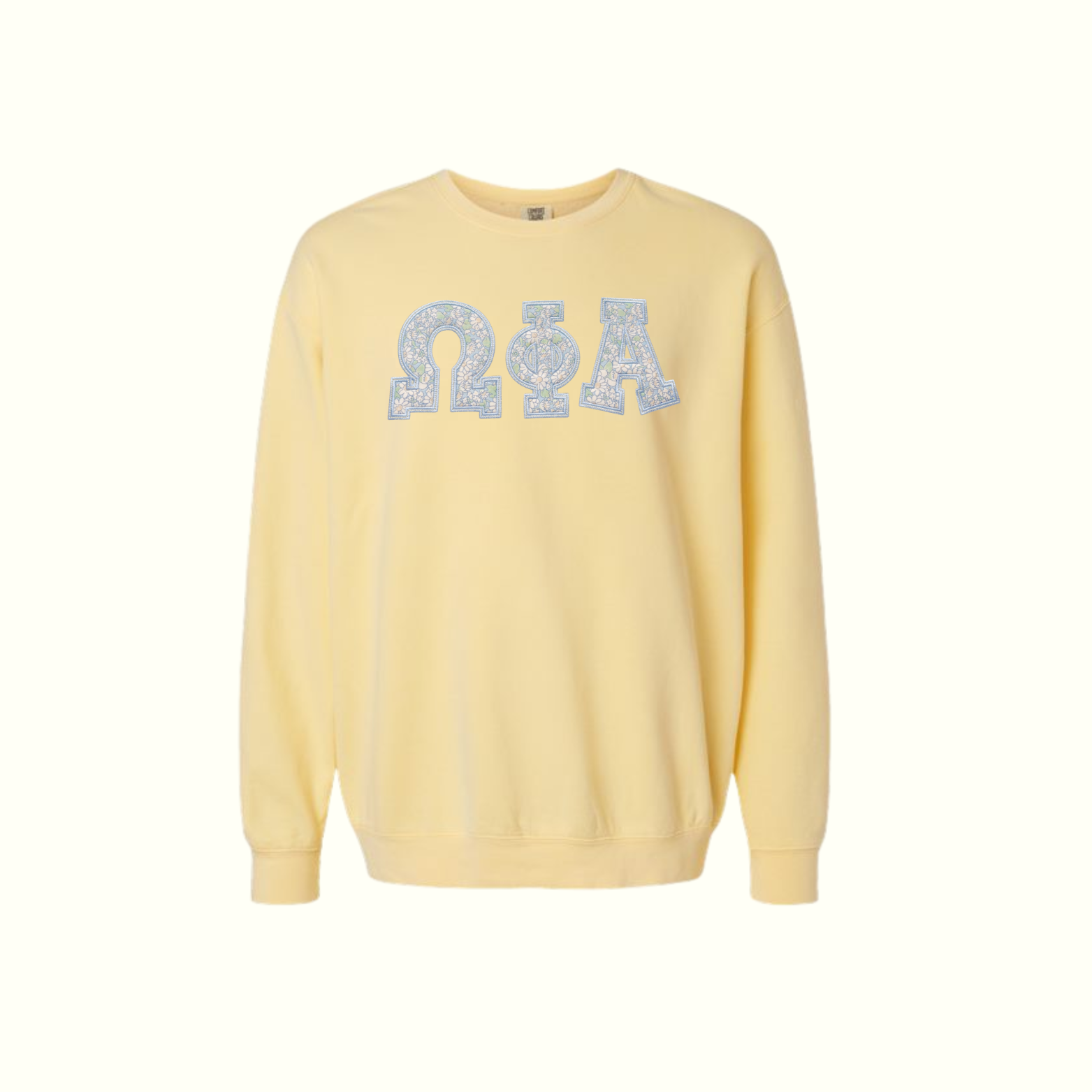 Butter & Blue Daisy Greek Applique Sweatshirt
