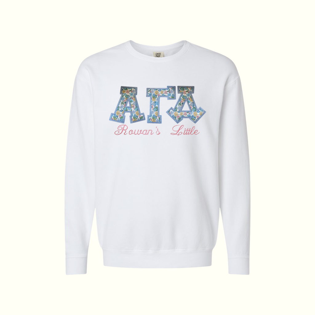 White Carmella Greek Applique Sweatshirt