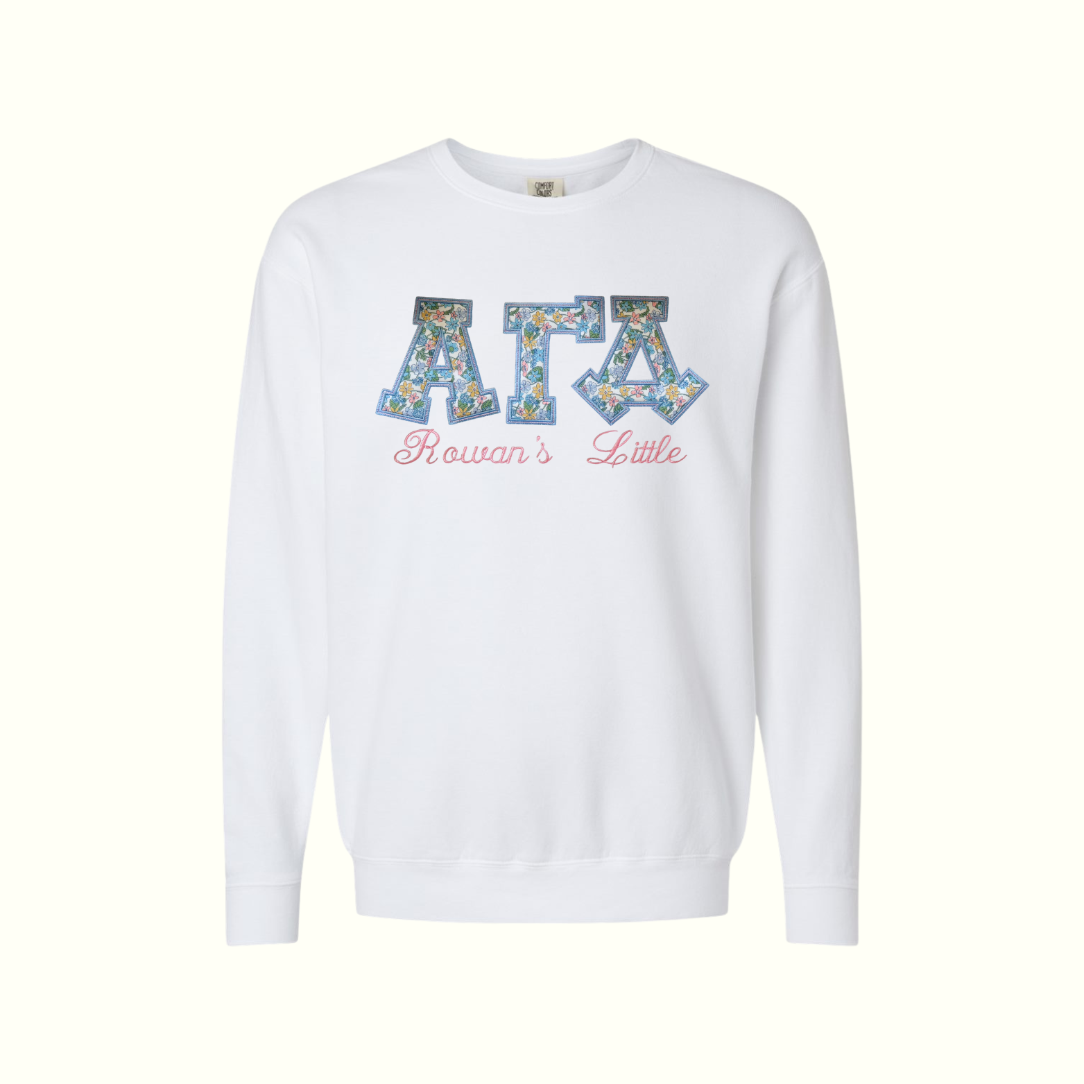 White Carmella Greek Applique Sweatshirt