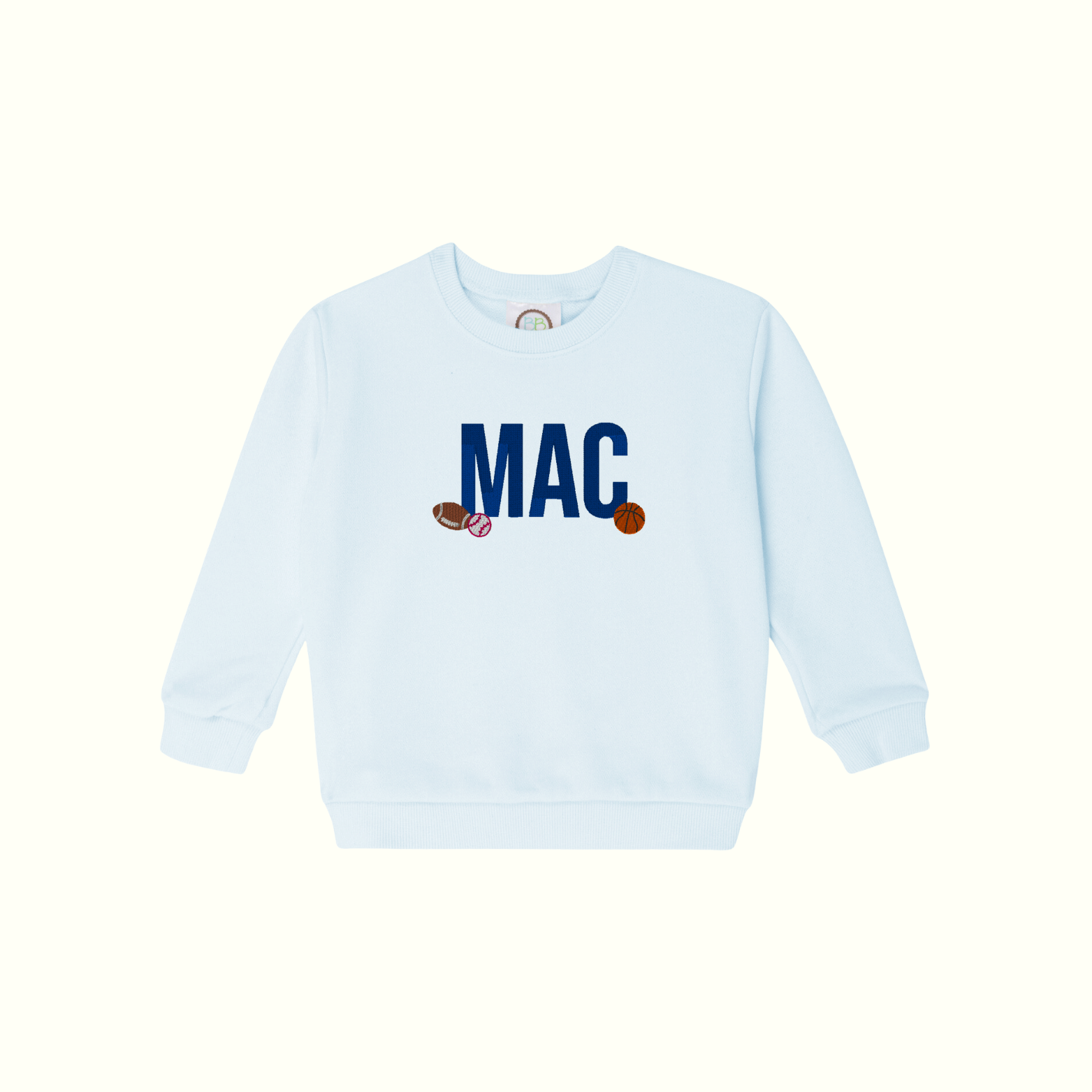 Custom Boys Baby / Toddler Blue Sporty Sweatshirt