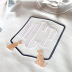 Doggy Crest Blue Sweatshirt Bubble