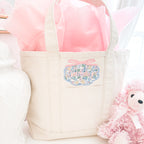 Coquette Applique Embroidered Canvas Tote Bag