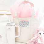 Coquette Applique Embroidered Canvas Tote Bag