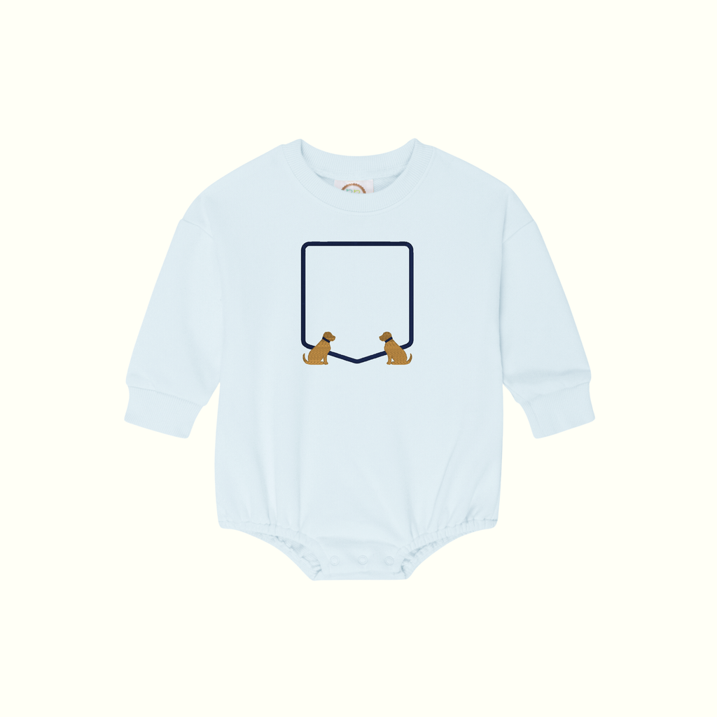 Doggy Crest Blue Sweatshirt Bubble