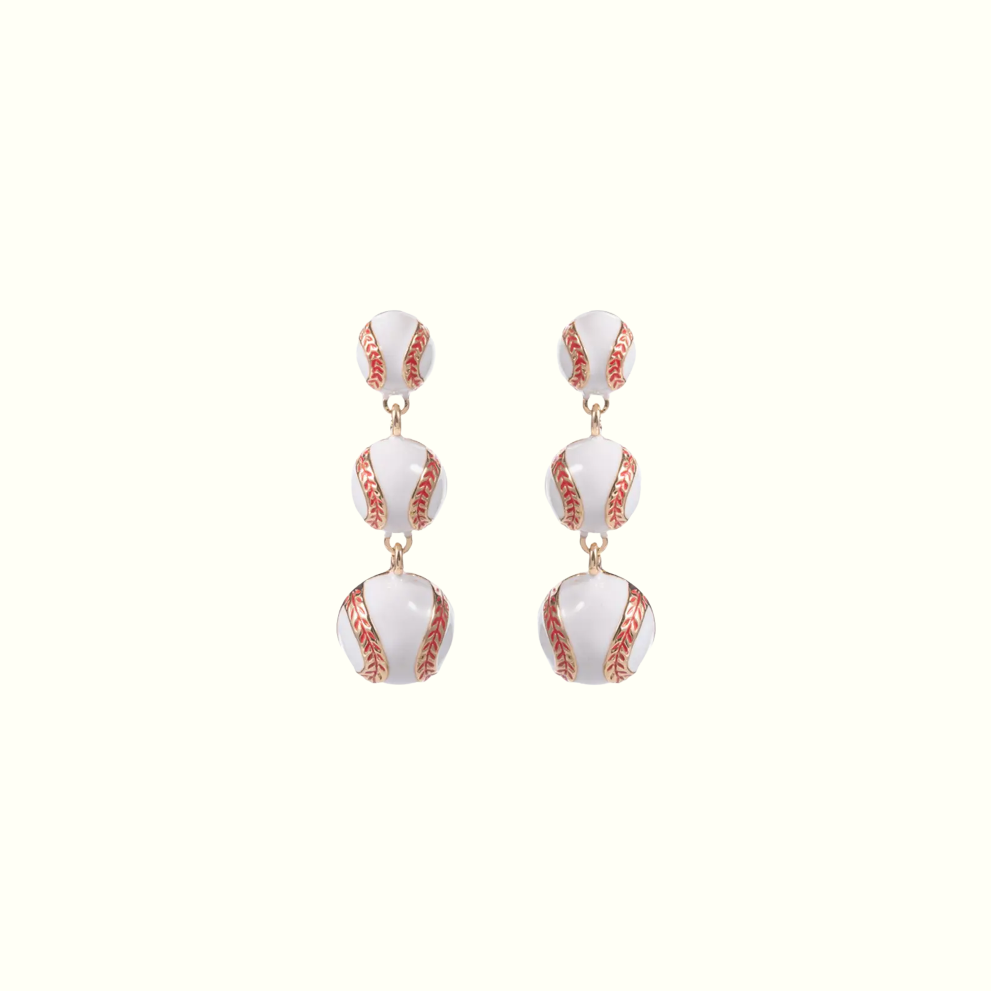 Baseball Trio Dangle Earrings