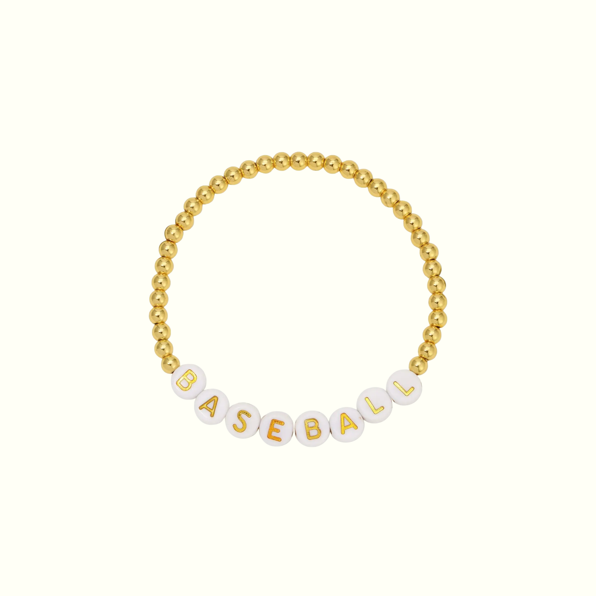 Baseball Gold Bead Bracelet