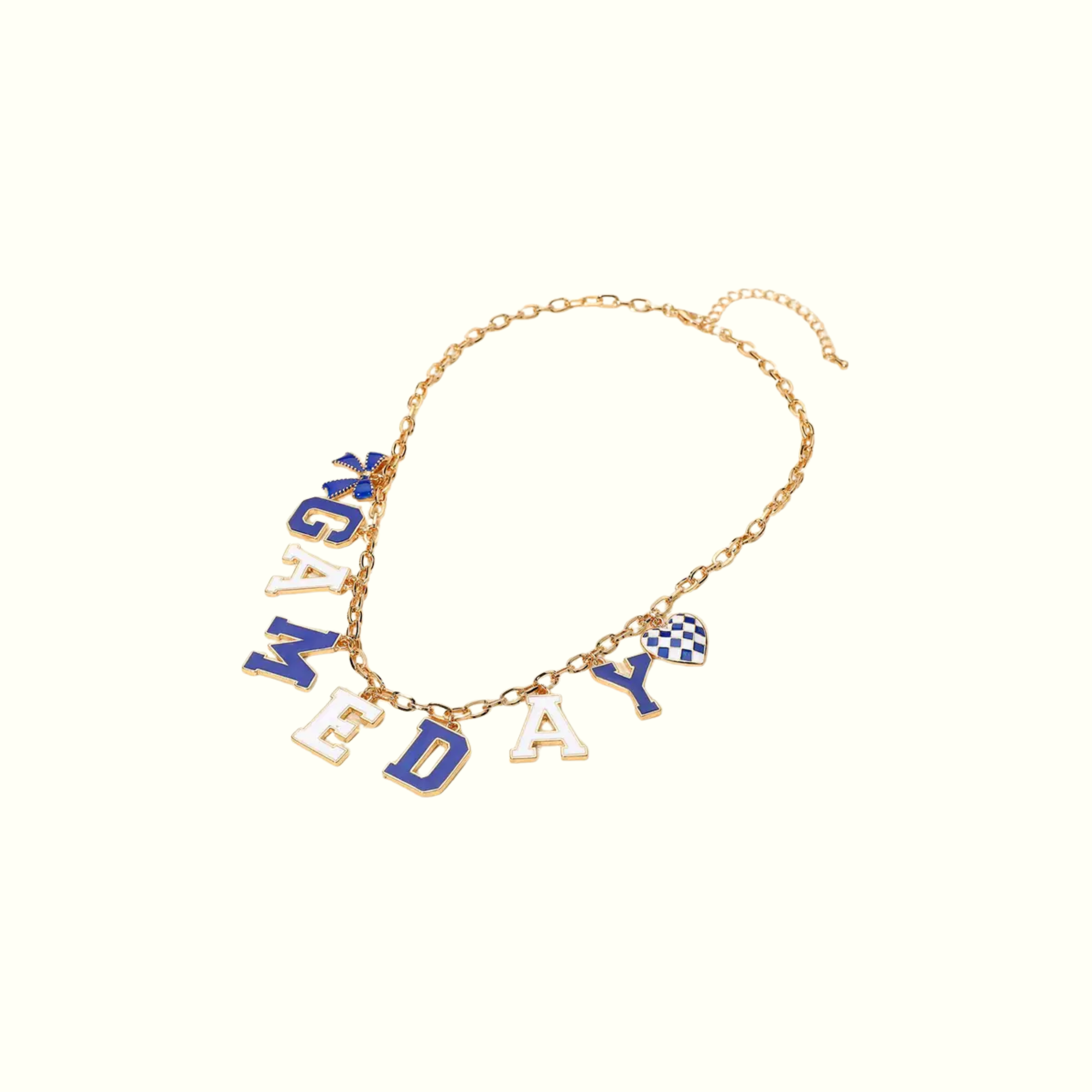 Blue GameDay Gold Charm Necklace