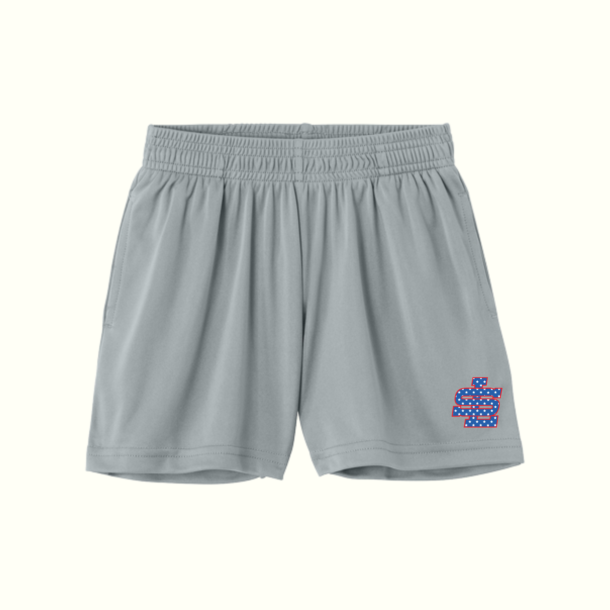 Grey SLYB Blue Stars Youth Boys 5” Pocketed Shorts