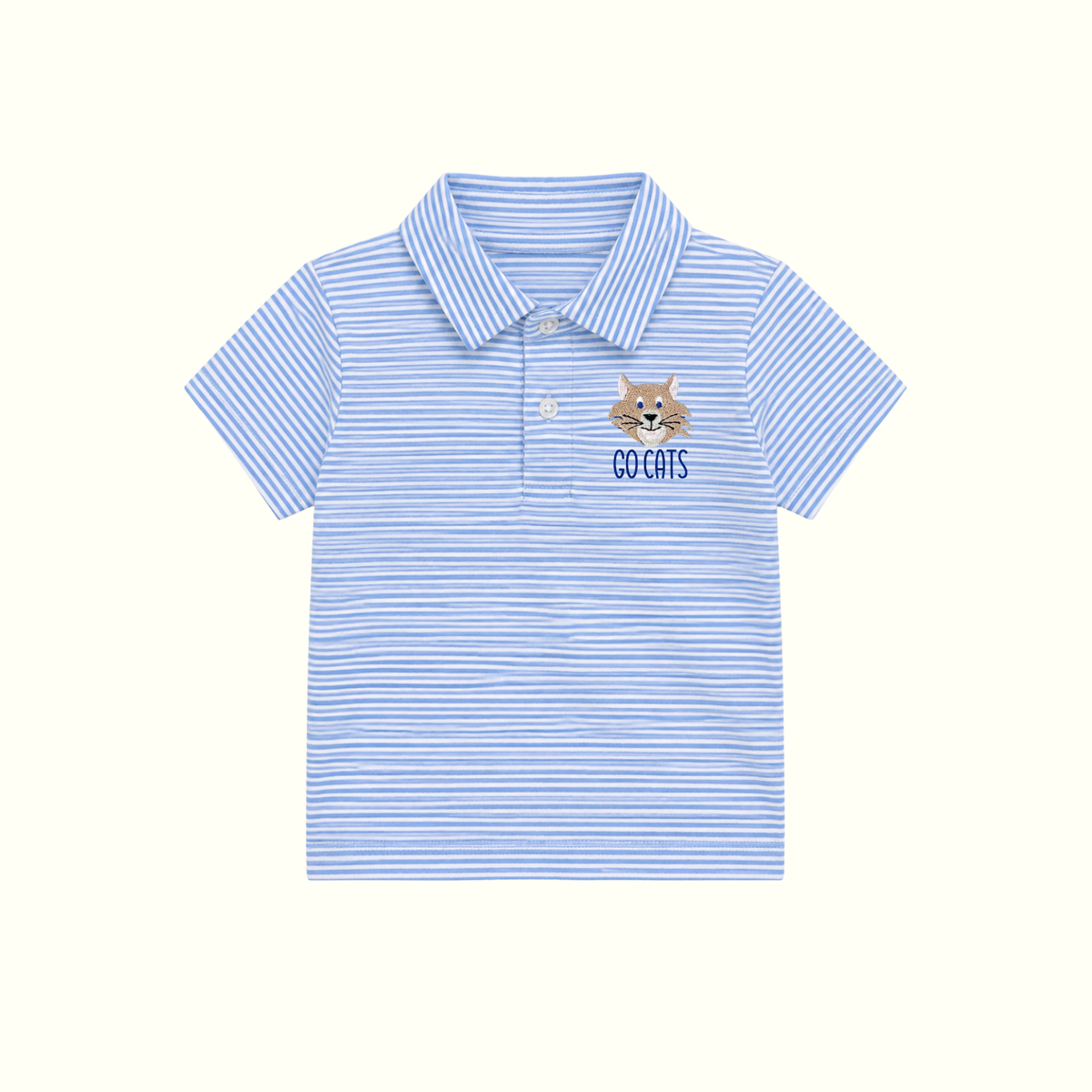 Light Blue Southern Stripes Wildcat Polo