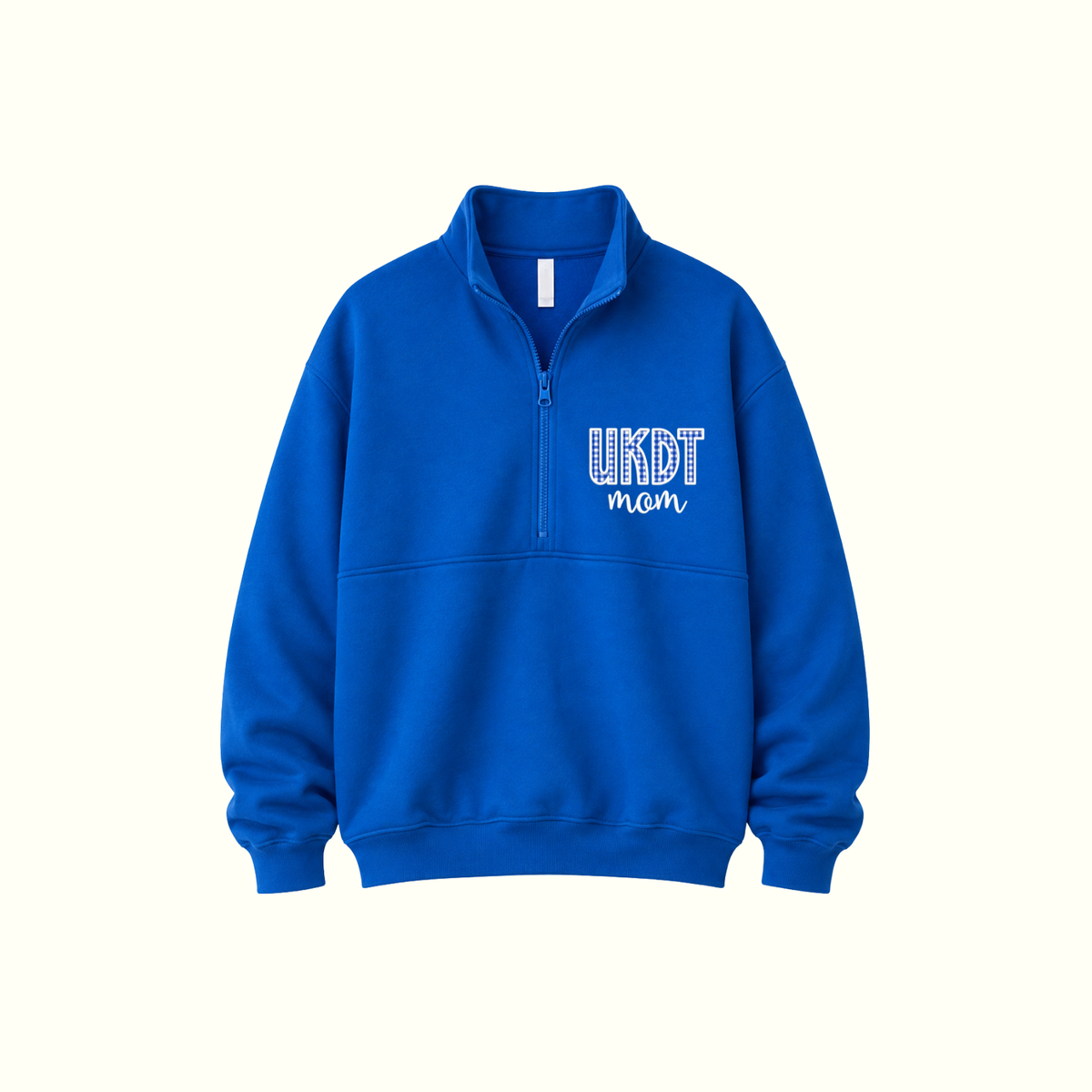Unisex UKDT Mom Royal Blue Half Zip Sweatshirt