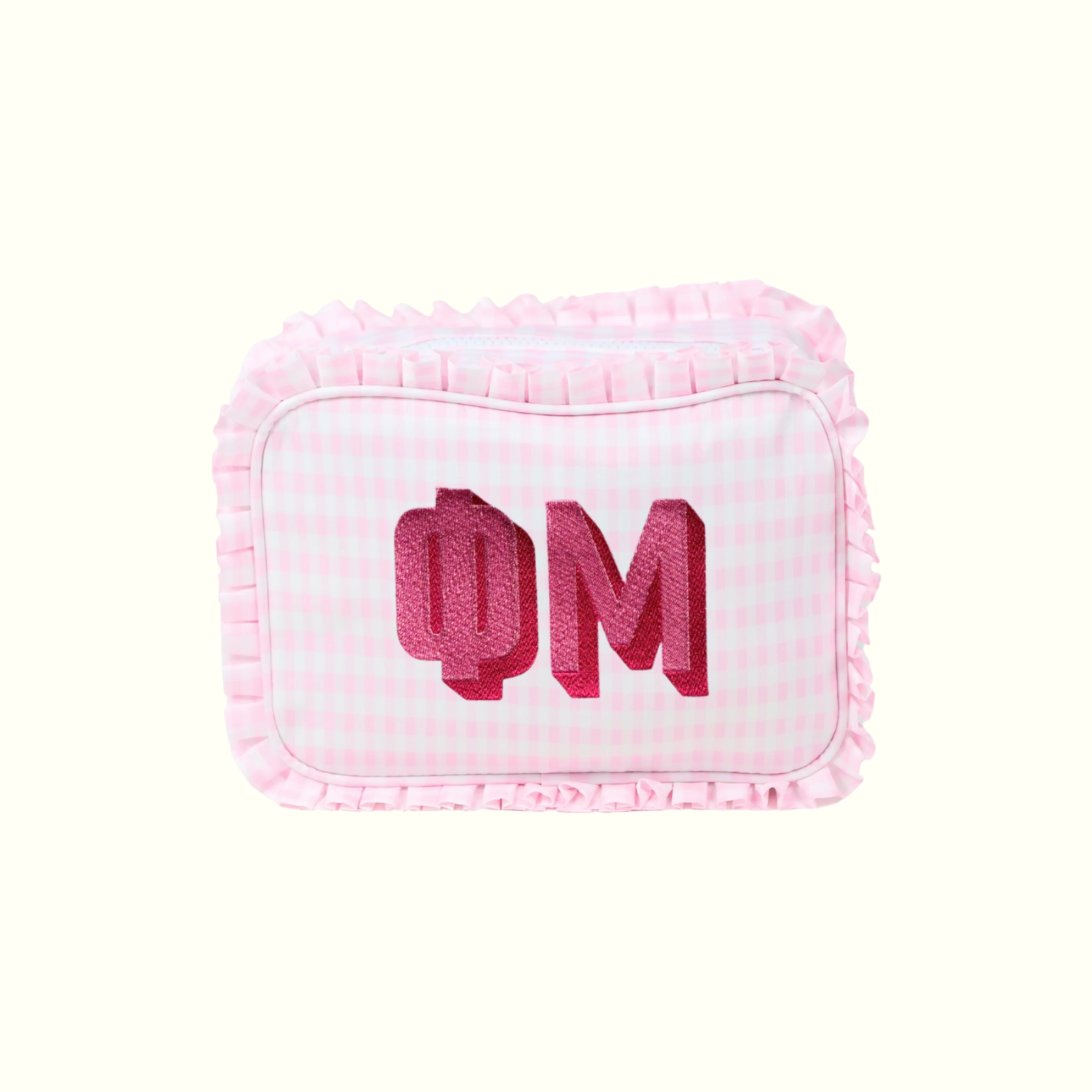 Phi Mu Pink Gingham Everything Pouch