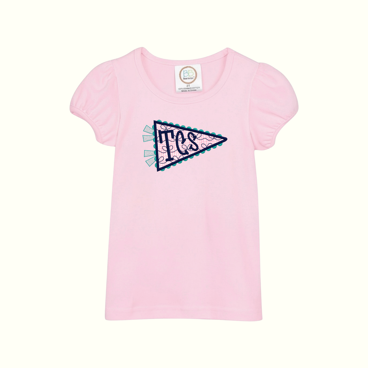TCS Baby/Toddler Pink Applique Flag TShirt